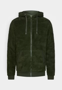 Pier One Borg Zip-Up Jacket - Forro Polar - Dark Green