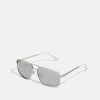 Pier One Unisex - Gafas De Sol - Silver-Coloured, Black