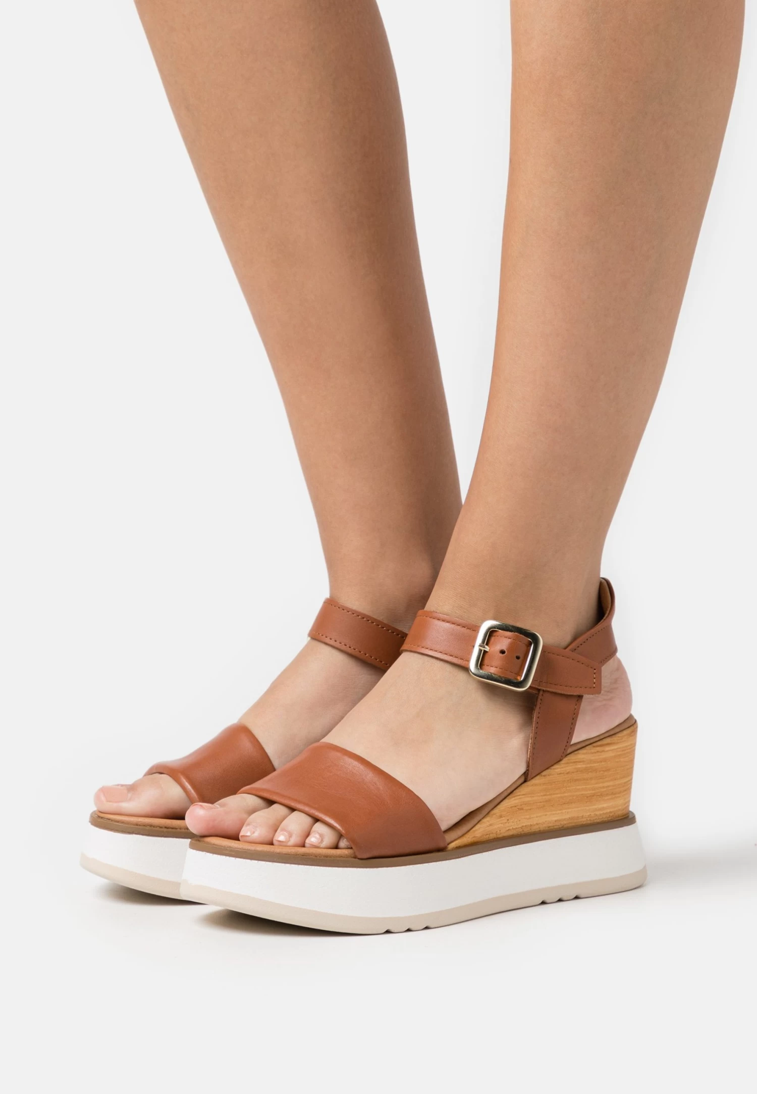 Pier One Leather - Sandalias Con Plataforma - Cognac 1 Pier One Leather - Sandalias Con Plataforma - Cognac
