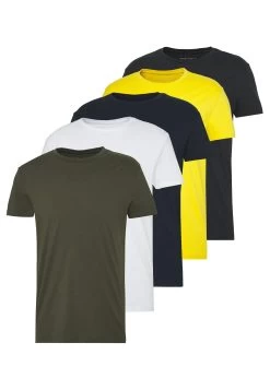 Pier One 5 Pack - Camiseta Básica - Olive/ White/ Navy /Yellow /Black -Pier One 1b9164789150411d82264f1147f53451