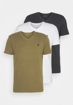 Pier One V Neck Bird Tonal 3 Pack - Camiseta Básica - White/Dark Green/Black 12 Pier One V Neck Bird Tonal 3 Pack - Camiseta Básica - White/Dark Green/Black -Pier One 27689eeb0035416d88bd562789582e8f scaled