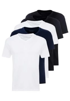 Pier One 5 Pack - Camiseta Básica - White/Blue/Black -Pier One 2819a515ceaa41a7b996144dea7390c3