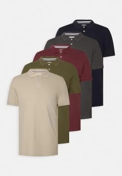 Pier One 5 Pack - Polo - Bordeaux/Olive/Dark Grey