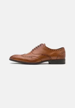 Pier One Leather - Zapatos Con Cordones - Cognac