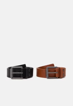 Pier One 2 Pack Unisex - Cinturón - Black/Cognac