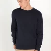Pier One Basic Crewneck - Jersey De Punto - Dark Blue