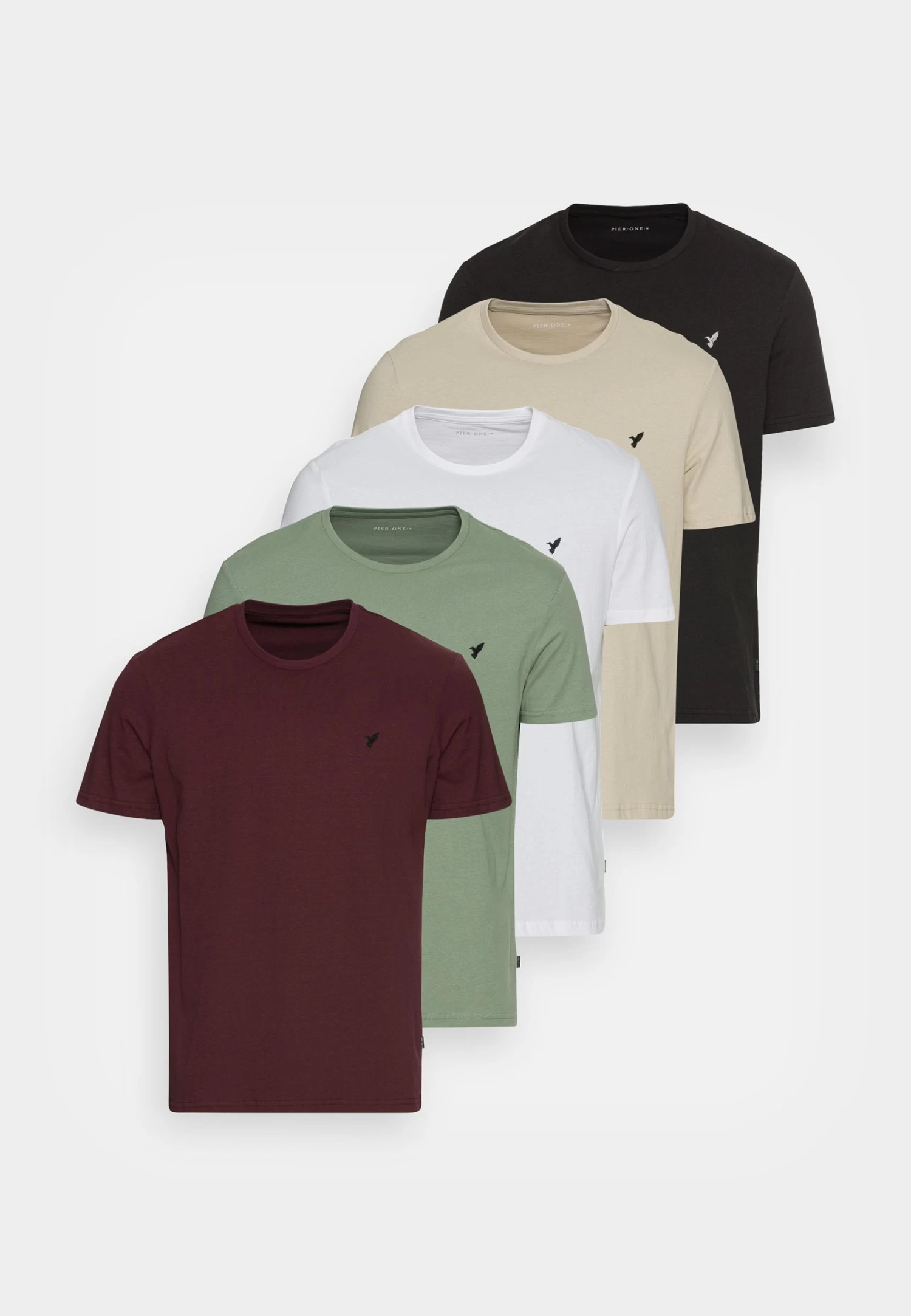 Pier One 5 Pack - Camiseta Básica - White/Green/Bordeaux/Black/Beige 8 Pier One 5 Pack - Camiseta Básica - White/Green/Bordeaux/Black/Beige - Imagen 8