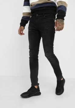 Pier One Vaqueros Pitillo - Black Denim