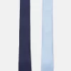 Pier One 2 Pack - Corbata - Dark Blue/Light Blue