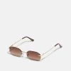 Pier One Unisex - Gafas De Sol - Gold-Coloured