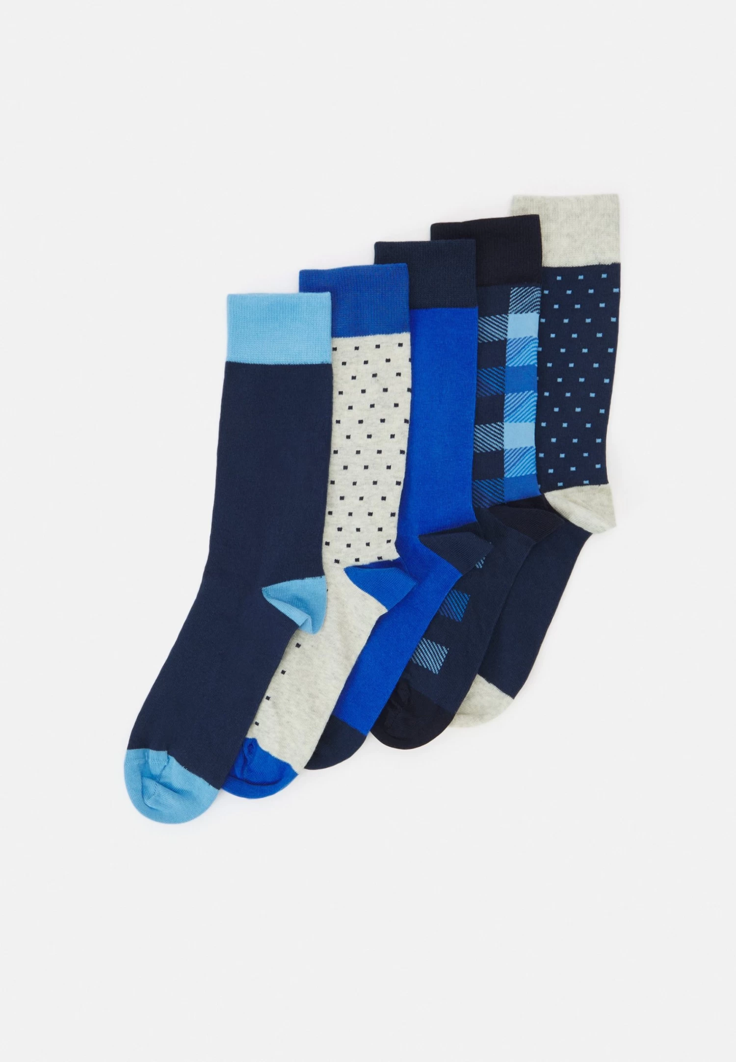 Pier One 5 Pack - Calcetines - White/Blue/Dark Blue 1 Pier One 5 Pack - Calcetines - White/Blue/Dark Blue