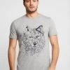 Pier One Camiseta Estampada - Mottled Grey