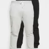Pier One 2 Pack - Pantalones Deportivos - Black/Mottled Light Grey