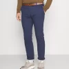 Pier One Belted - Pantalones Chinos - Dark Blue