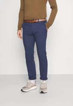 Pier One Belted - Pantalones Chinos - Dark Blue