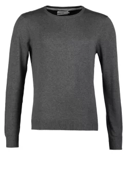 Pier One Basic Crewneck - Jersey De Punto - Dark Grey Melange -Pier One a544139b03e5432e9796573c491ff748