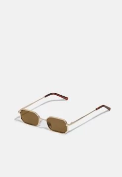 Pier One Unisex - Gafas De Sol - Gold-Coloured/Brown