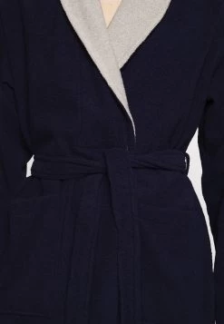 Pier One Shawl Towel Bathrobe - Albornoz -Dark Blue -Pier One b2d1f380240f4cd8892f17a5c0efe1d5