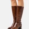 Pier One Leather - Botas - Dark Brown