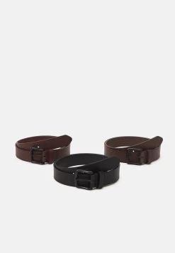 Pier One 3 Pack Unisex - Cinturón - Black/Brown/Dark Brown