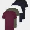 Pier One Unisex 5 Pack - Camiseta Básica - White/Brown/Dark Blue