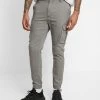 Pier One Cuffed Skinny Trouser- Pantalones Cargo - Grey