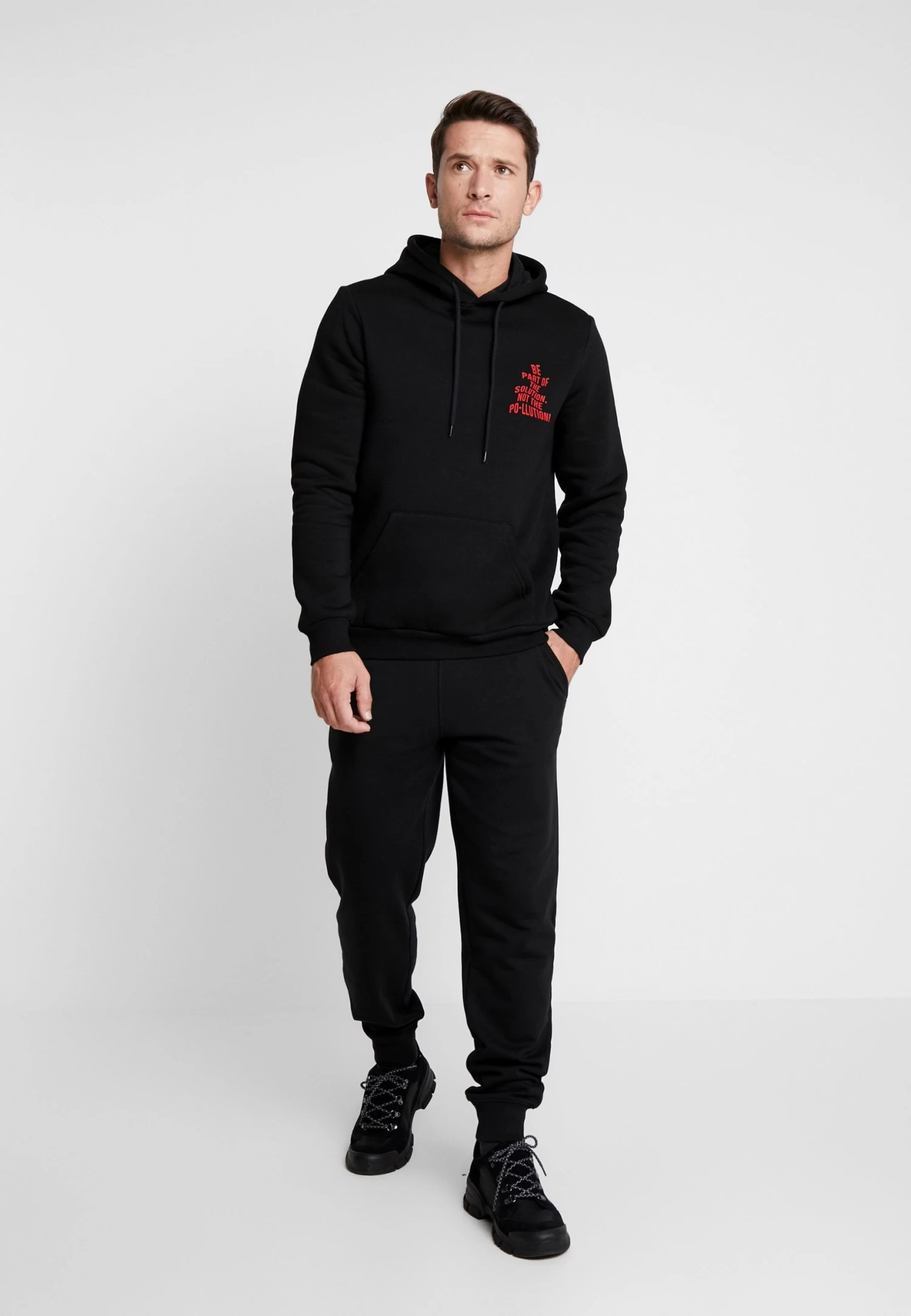 Pier One 2 Pack - Pantalones Deportivos - Black/Mottled Light Gre 1 Pier One 2 Pack - Pantalones Deportivos - Black/Mottled Light Gre