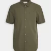 Pier One Seersucker Kent- Camisa - 604 - Olive