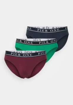 Pier One Branded Waistband Briefs 3 Pack - Braguitas - Dark Blue /Green/Bordeaux -Pier One e4133ac12af345d2ba6dfa134f8b50cd