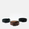 Pier One 3 Pack - Cinturón - Black - 802_Brown - 702_Dark Blue - 503