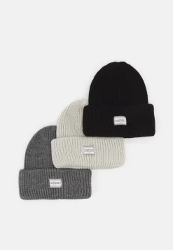Pier One Unisex 3 Pack - Gorro - Black/Dark Grey/Off-White