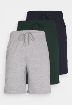 Pier One 3 Pack - Pantalón De Pijama - Dark Blue /Mottled Dark Grey/Dark Green