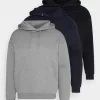 Pier One 3 Pack - Sudadera - Dark Blue/Black/Mottled Grey